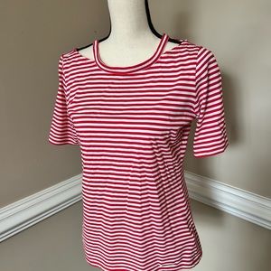Michael Kors Cold Shoulder Striped Top